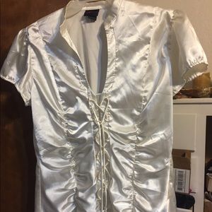 Lace up, silk corset type blouse